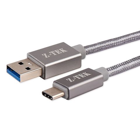 Z-TEK 力特 USB3.1 A/公 To C/公 快速充電/數據傳輸線-灰色 L:1M