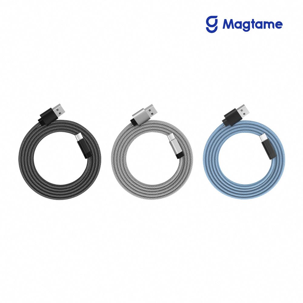 Magtame  USB-A to Type-C 扁線款 磁性快收納充電傳輸線 1M