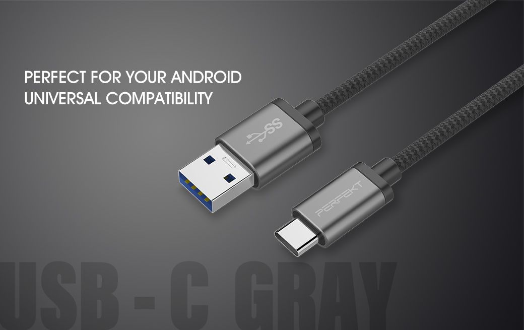 PERFECT FOR YOUR ANDROIDUNIVERSAL COMPATIBILITYPERFEKTUSB-C GRAY