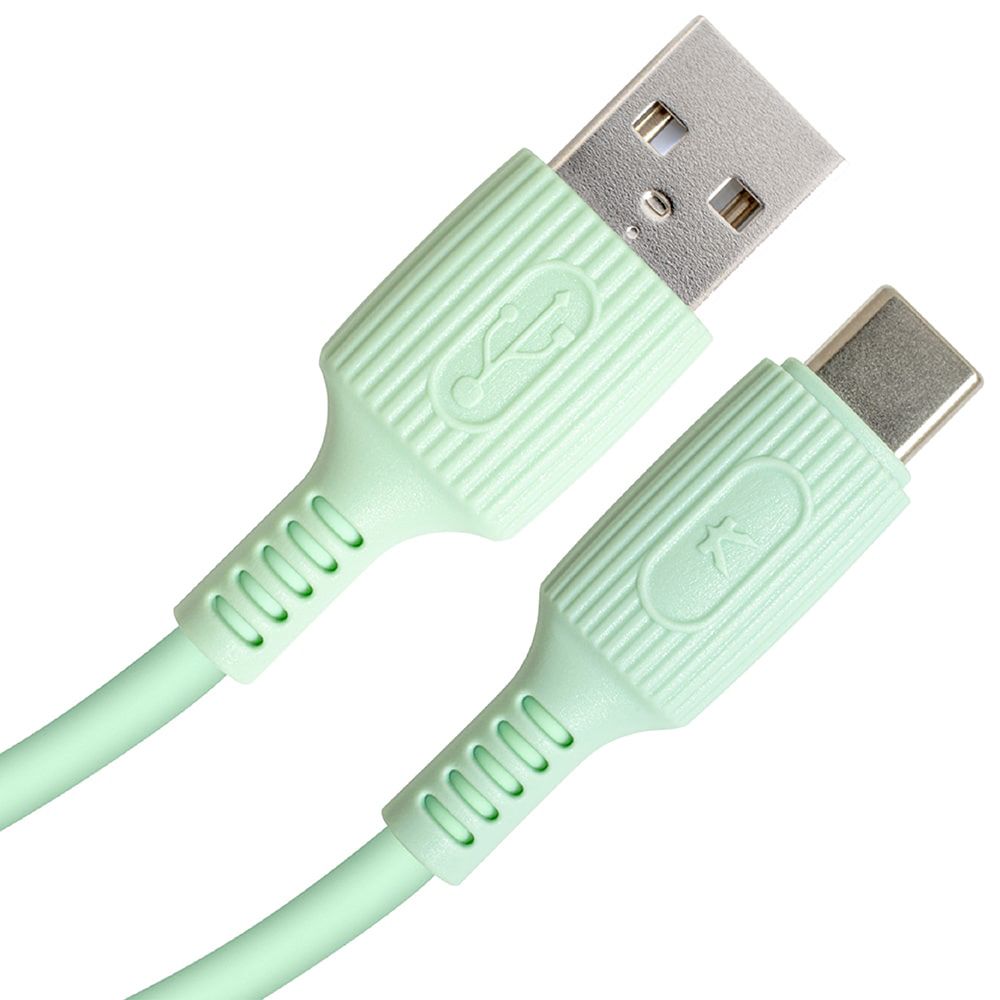 REAICE 【KYOHAYA】USB-A to Type-C 日本同步馬卡龍色系親膚充電線(日本進口充電線) 薄荷綠