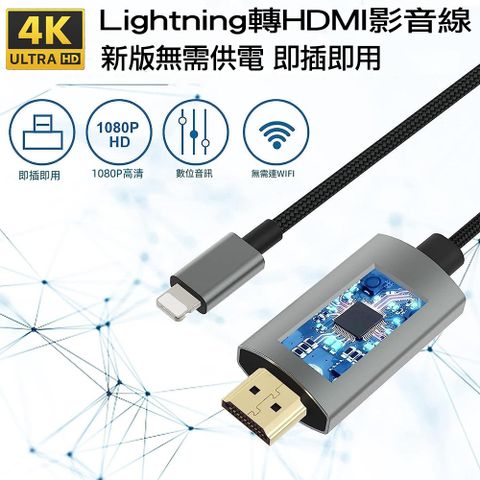 Lightning轉HDMI影音轉接線 蘋果APPLE iPhone iPad 數位影像輸出連接線 鋁合金新版免插電