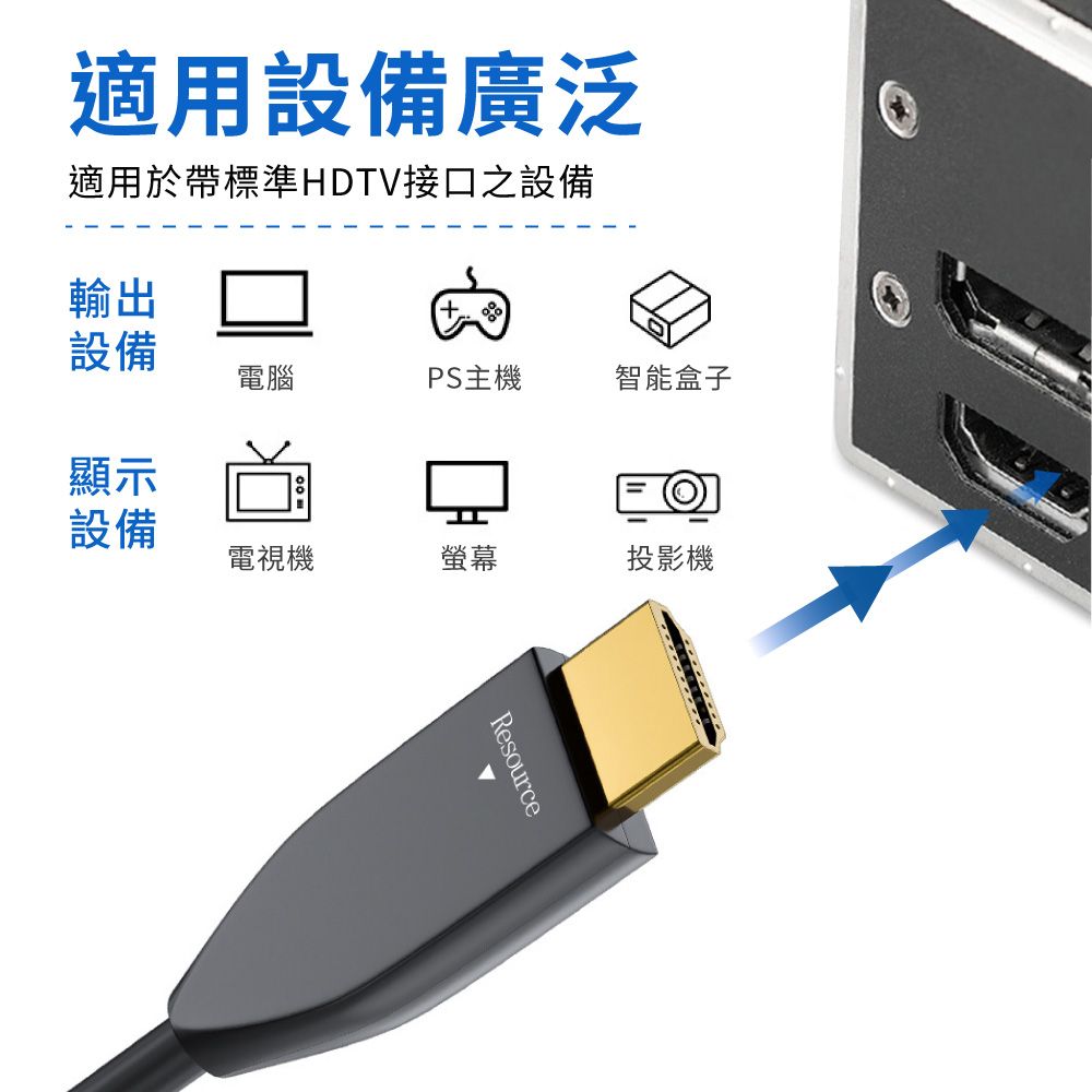  8K HDTV光纖影音傳輸線 5米 光速傳輸 超清畫質 高刷新率 適用PS5/XBOX