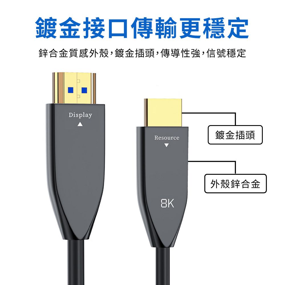  8K HDTV光纖影音傳輸線 5米 光速傳輸 超清畫質 高刷新率 適用PS5/XBOX