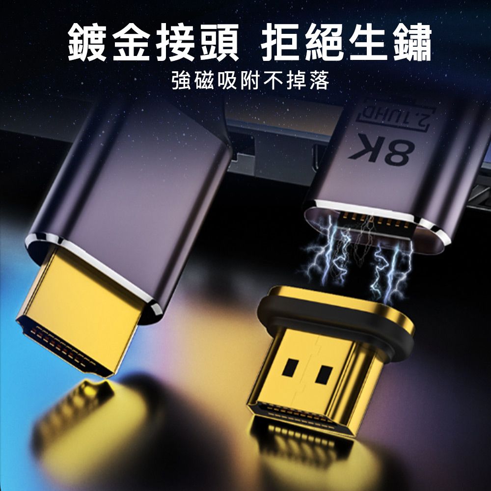 MoZuo 魔宙 適用HDMI 8K超高清 磁吸公對公影音傳輸線 2M