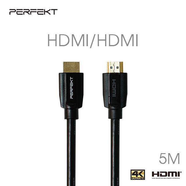 PERFEKT     HDMI 2.0 4K高清影音傳輸線, 5m _HD-205