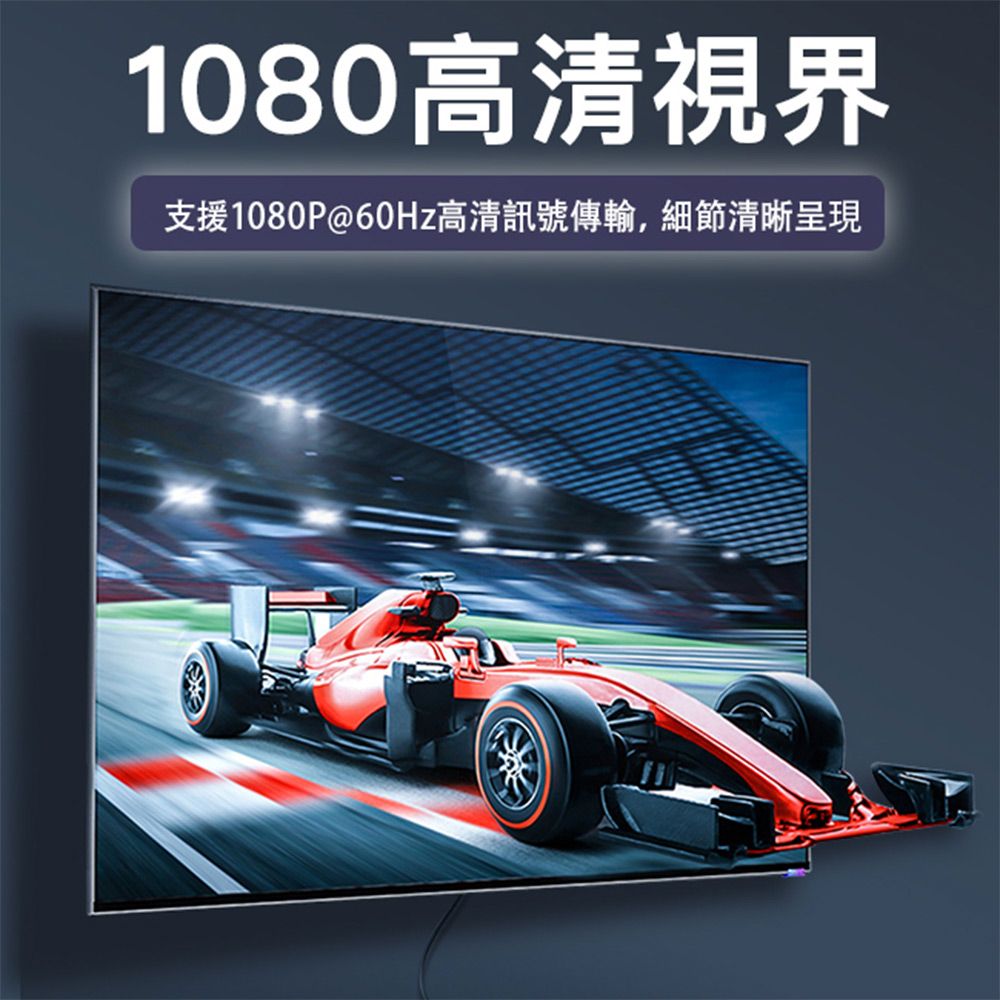 宇聯 協會認證HDMI 轉 VGA訊號轉換器/轉換線1080P