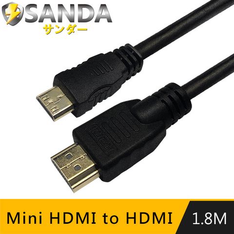 支援4Kx2KSANDA 1.8M Mini HDMI to HDMI 影音傳輸線