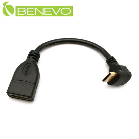 Benevo 上彎型 Mini HDMI(公) 轉 HDMI (母) 轉接短線 (BHDMINIF015U)