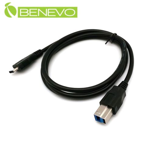 Benevo 1M USB3.1 Type-C (USB-C) 公對USB3.0 B公訊號連接線 [BUSB3100CBM(黑)]