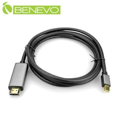 BENEVO專業型 1.8米 主動式Mini DP1.2轉HDMI2.0訊號轉接線，支援4K@60Hz (BMDP2HDMI184K)