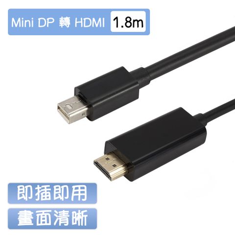 Mini DP to HDMI 影音轉接線-1.8M