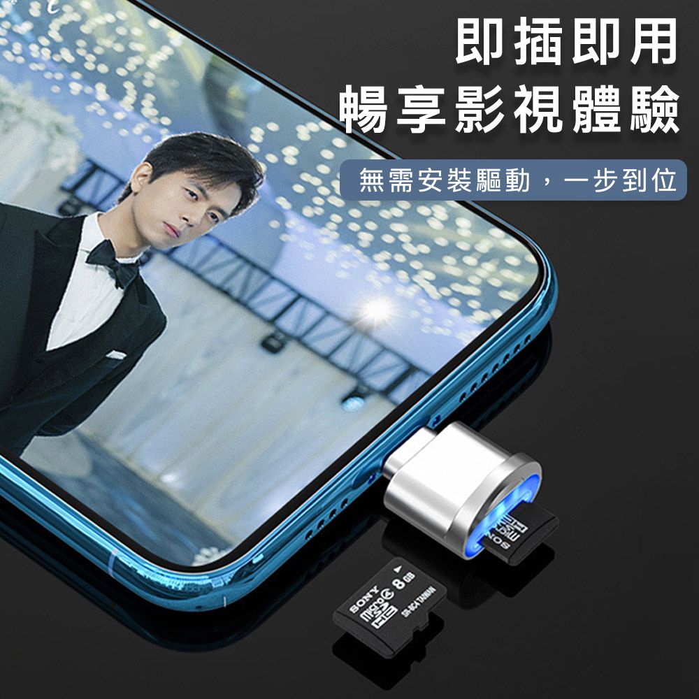 MoZuo 魔宙 適用iPhone/iPad Type-C TF記憶卡OTG轉接器 灰色