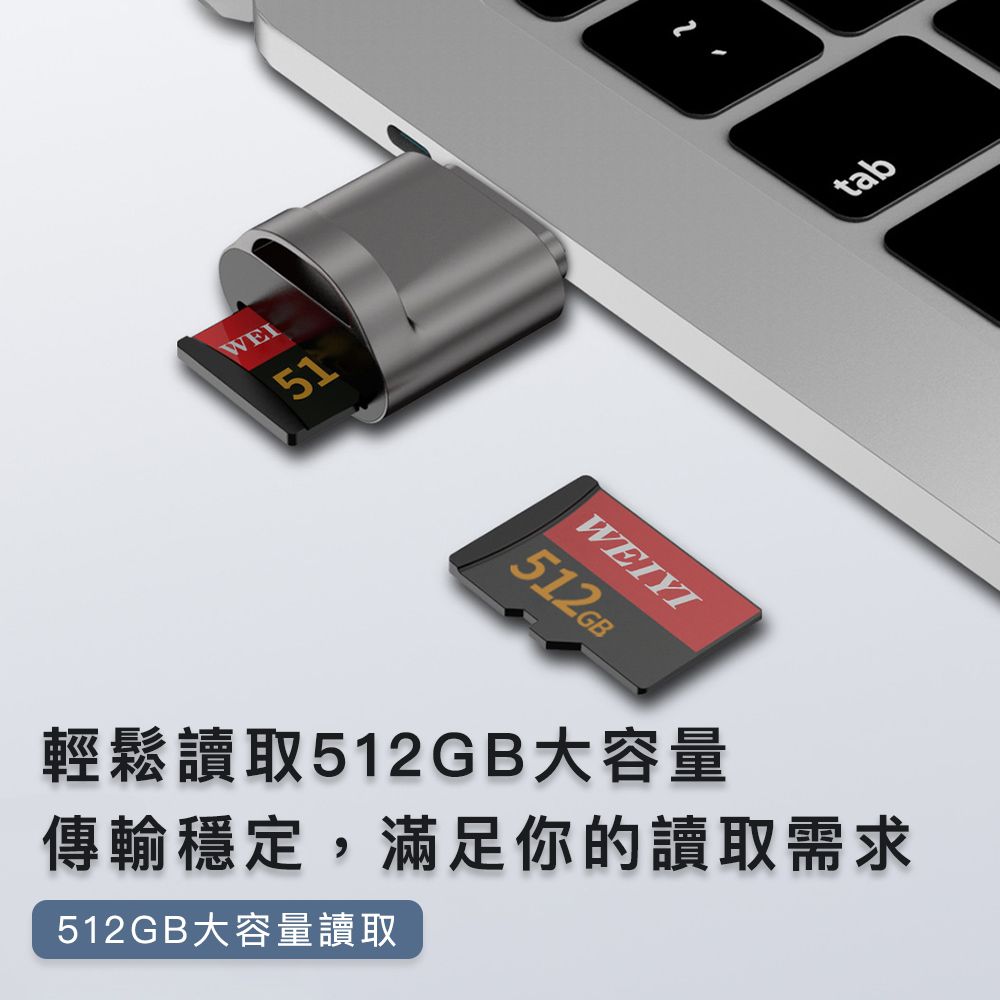 MoZuo 魔宙 適用iPhone/iPad Type-C TF記憶卡OTG轉接器 灰色