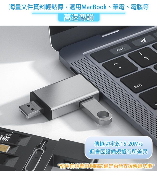 UniSync  Type-C/USB/Lightning/SD/TF七合一OTG讀卡機收納盒