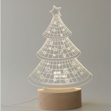 Lepont 北歐3D立體 USB LED創意小夜燈-聖誕樹 (暖白色)