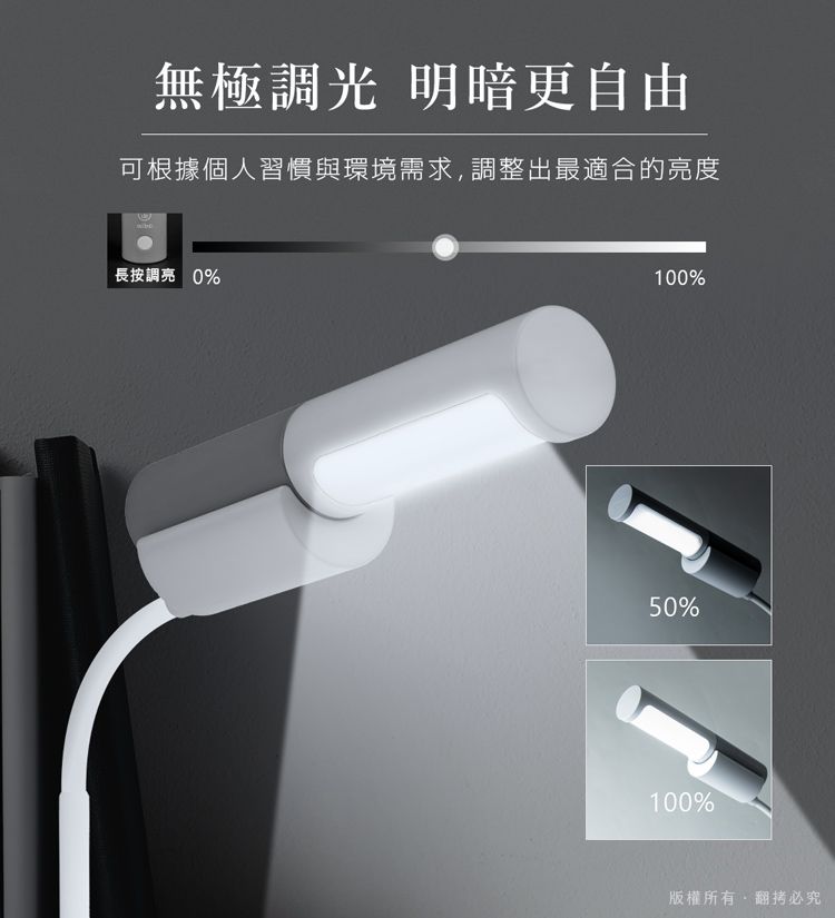 aibo  一燈多用 LED 三色光磁吸可拆式檯燈/手電筒(電量加倍版)-簡約灰