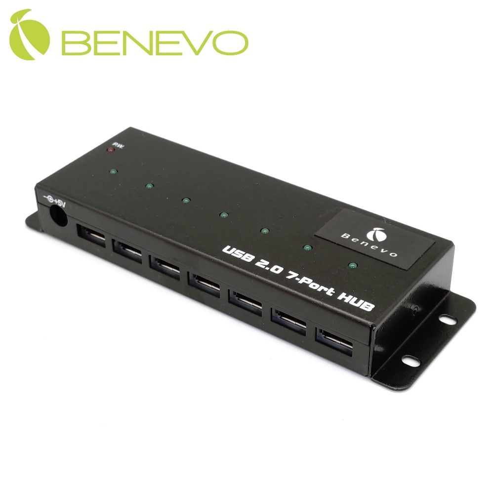 Benevo 工業級 USB2.0 7埠 HUB集線器(附3.5A變壓器) (BUH237)