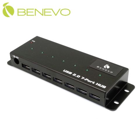 BENEVO工業級 USB2.0 7埠 HUB集線器(附3.5A變壓器) (BUH237)