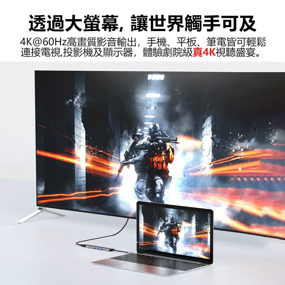 Apigu 谷德 USB3.1 5G HUB 4K 7合1雙頭高速多功能集線器  (4K60Hz HDMI,5Gbps傳輸,PD快充,雙卡槽, 加TypeA轉接頭 )