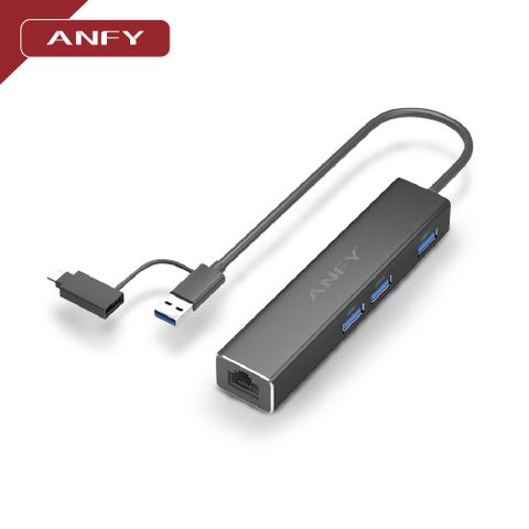 ANFY USB轉RJ45+USB3.1 HUB