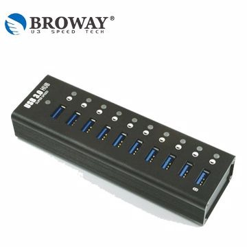 BROWAY 極速 全10埠 USB3.0 集線器 全鋁合金外殼