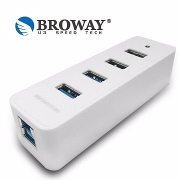 BROWAY 普洛威  USB 3.0 4PORT HUB集線器 簡單白