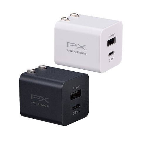 PX 大通 快速充電器20W瓦 充電頭 快充Type-CPD3.0平板手機USB2孔充電頭(PWC-2011MW/MB)