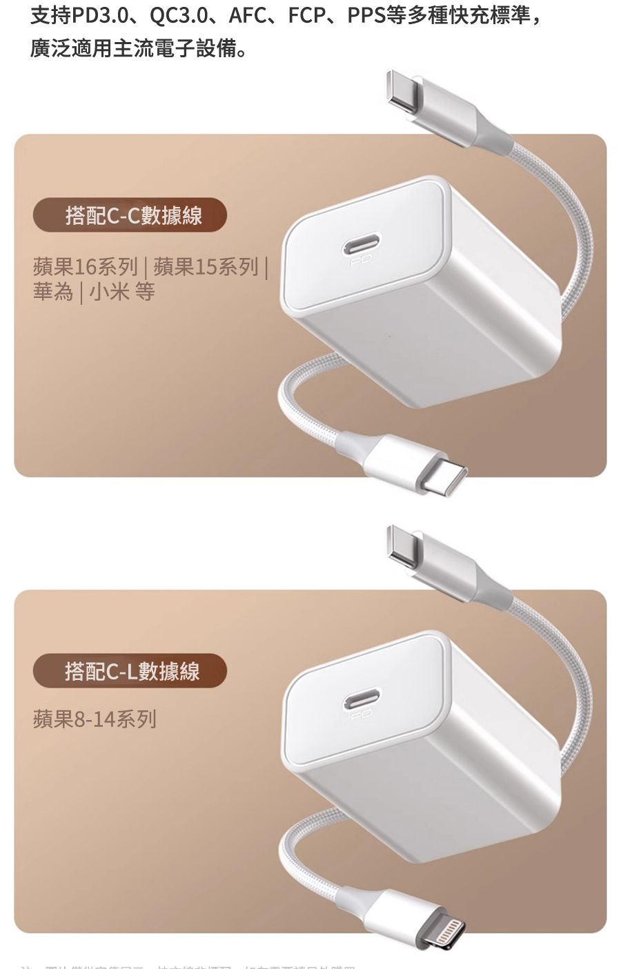 支持PD3.0、QC3.0、AFC、FCP、PPS多種快充標準,廣泛適用主流電子設備。搭配C-C數據線蘋果16系列 蘋果系列 |華為 | 小米 等搭配C-L數據線蘋果8-14系列