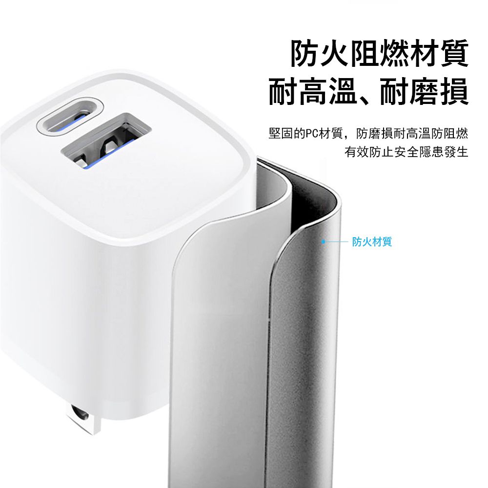 Kyhome 30W PD雙孔快充頭 Type-C+USB-A充電器 iPhone 16 充電頭 豆腐頭【蘋果/安卓通用】