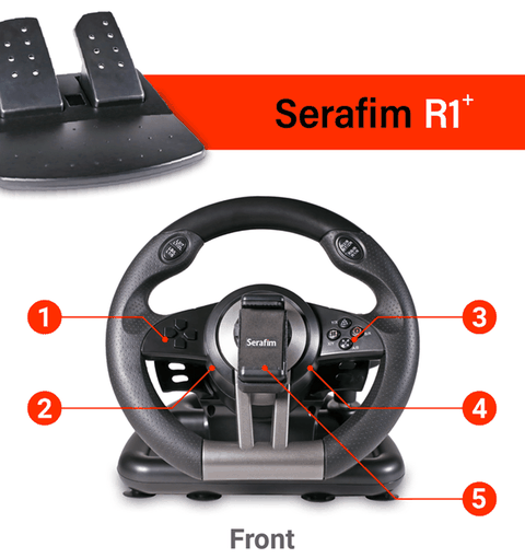 Serafim R1+ 賽車手遊家機遊戲神器｜賽車方向盤踏板(支援Android/iOS