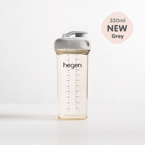 hegen 金色奇蹟PPSU多功能方圓型寬口水瓶 330ml-霧灰