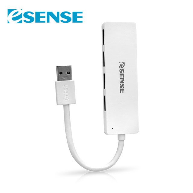 Esense 逸盛 高速傳輸4埠USB3.0 HUB(白)