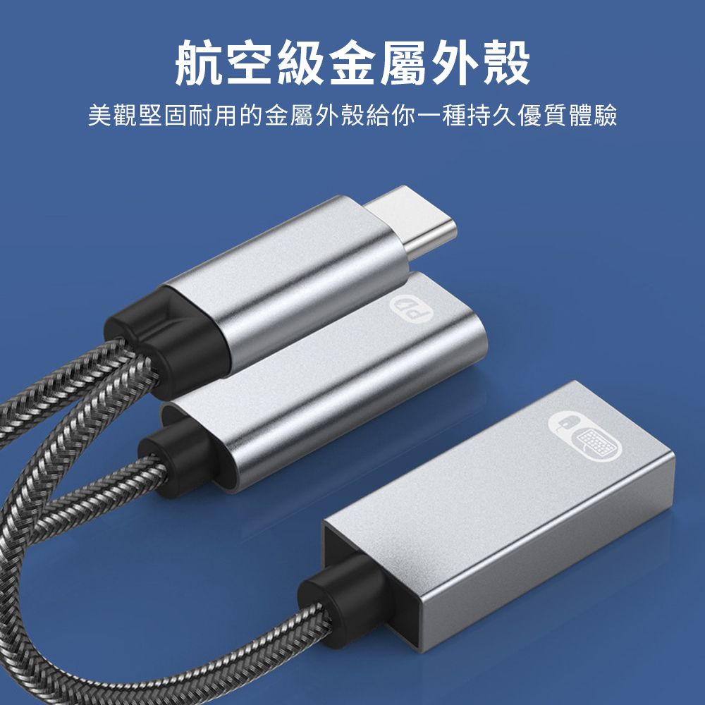 YUNMI Type-C OTG轉接頭 轉接器 Type-C轉PD60W快充+USB2.0介面 適用於Apple iPhone iPad-灰色