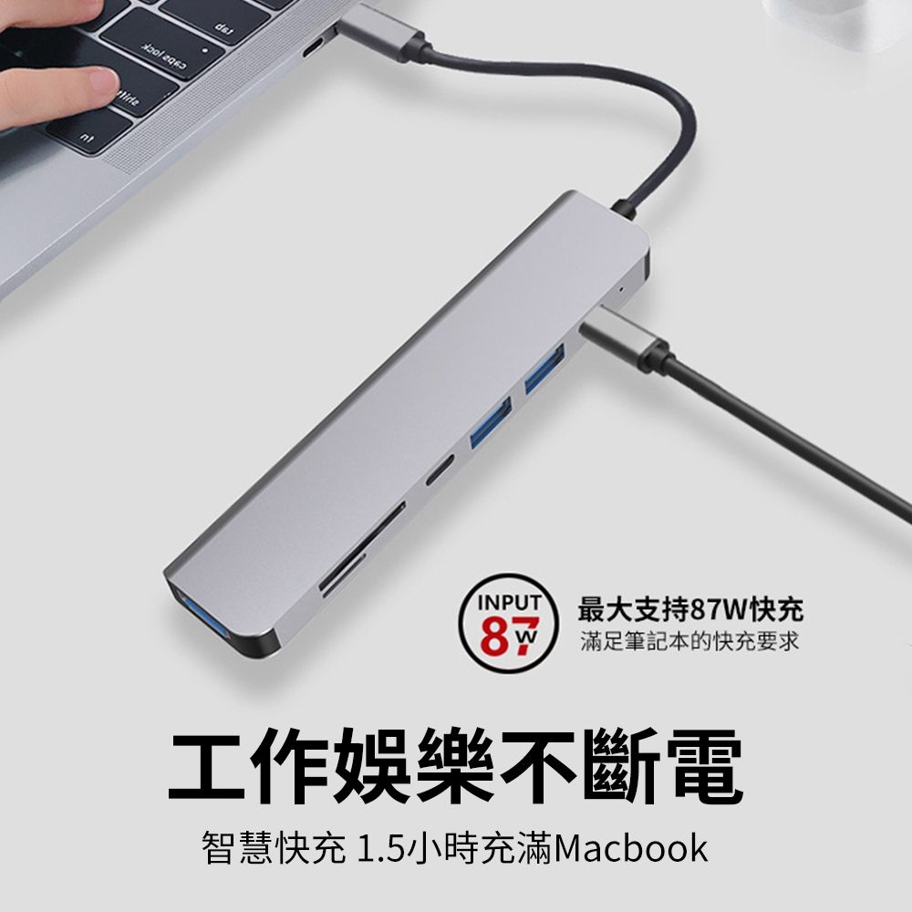 ANTIAN Type-C 七合一多功能HUB轉接器 USB集線器 HDMI智能轉換器 筆電擴展塢 mac轉接頭