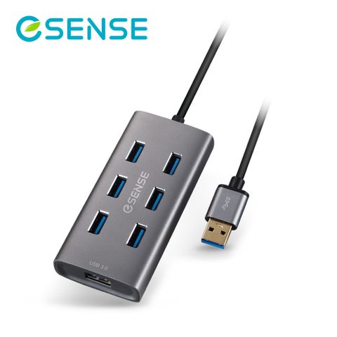 Esense 逸盛 免驅動,即插即用,支援熱插拔 鋁合金7 Port USB3.0集線器737 PA