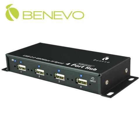 BENEVO工業級 4埠USB2.0集線器(附2A變壓器) (BUH234)