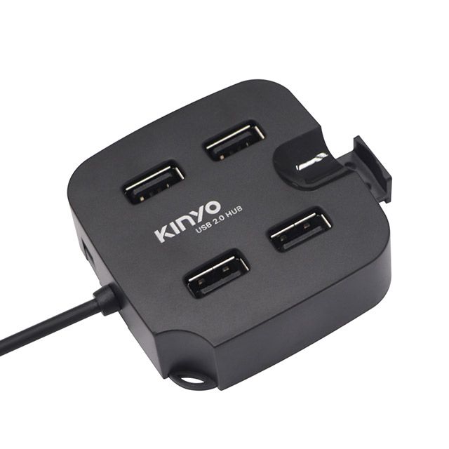 KINYO USB2.0x4集線器+手機支架 HUB-27