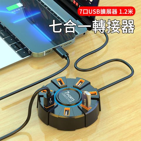 E.Co 七合一多功能HUB轉接器 傳輸擴充轉接器 擴展塢