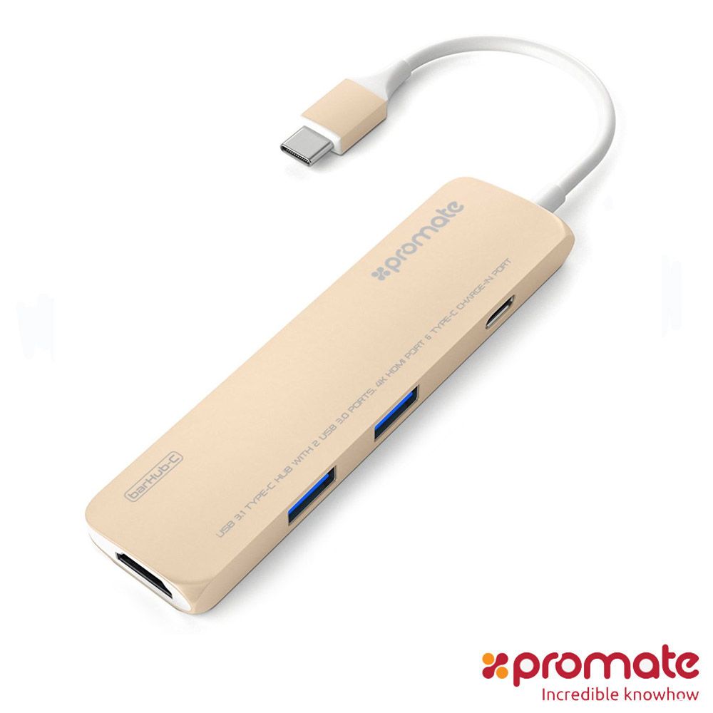 Promate   BarHub USB type C to HDMI充電傳輸集線器 