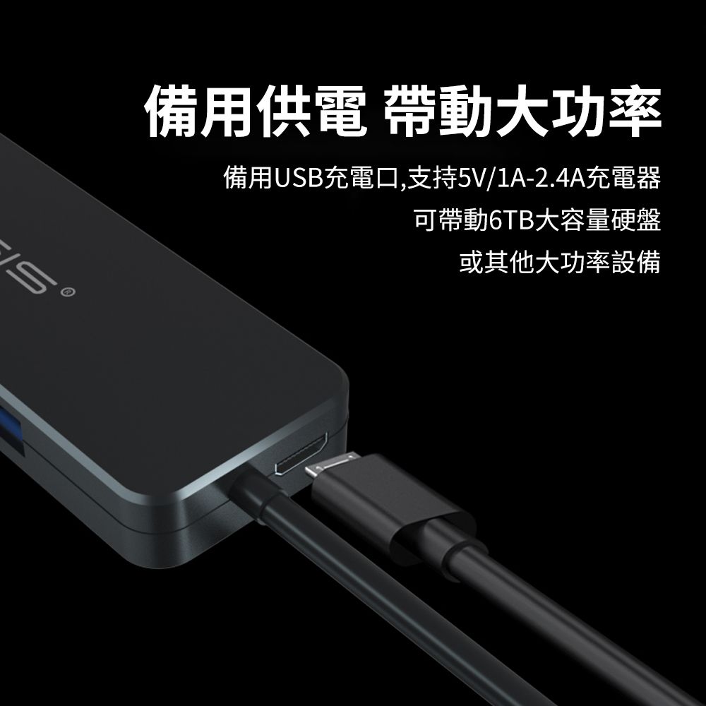 OMG  USB3.0分線器 一拖四拓展塢 hub集線器 筆記本電腦多接口外接器 黑色