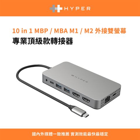 HyperDrive 10-in-1 HDMI (M1/M2螢幕轉接器) USB-C Hub
