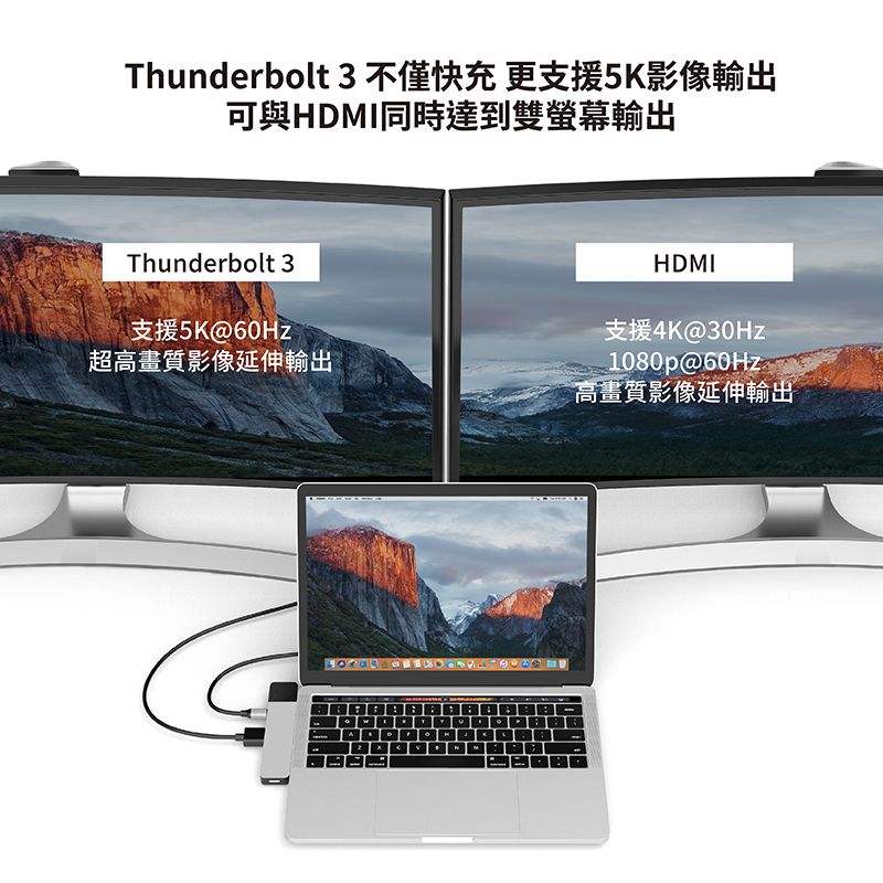 Thunderbolt 3ȧ֥R 䴩5KvXiPHDMIPɹFùXThunderbolt 3䴩5K@60HzWevXMHDMI䴩4K@1080p@60HzevX