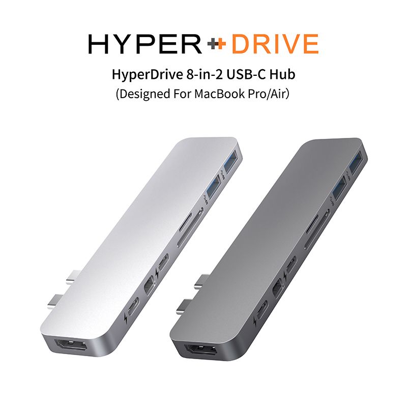 Hyper Drive 8-in-2 USB-C Hub-銀