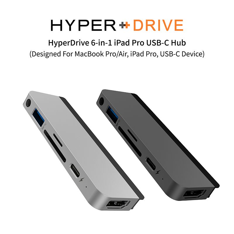 HyperDrive 6-in-1 iPad Pro USB-C Hub-太空灰- PChome 24h購物