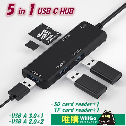 ★原價$499↘活動限時降★WillGo 5 in 1 USB C 集線器