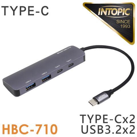 INTOPIC 廣鼎 USB3.2 Type-C鋁合金高速集線器(HBC-710)