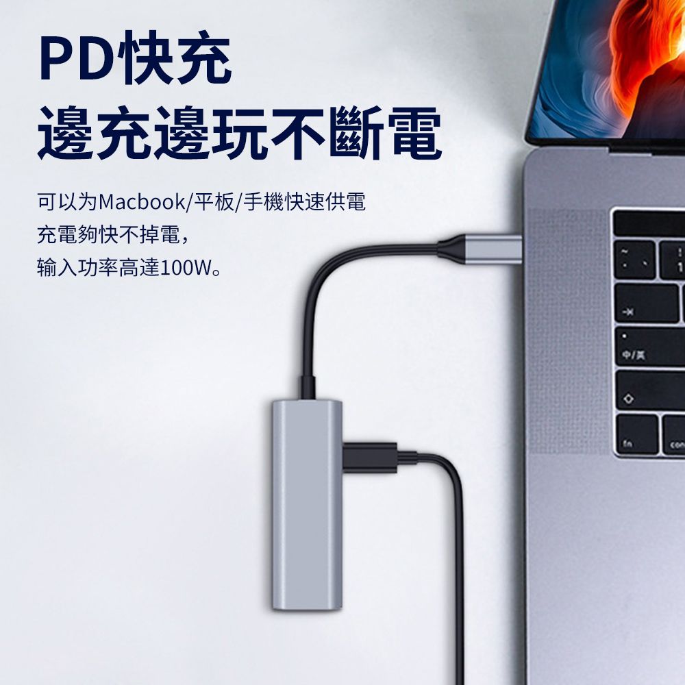 Sily Type-C多功能三合一散熱擴展塢 USB-C轉HDMI集線器 PD快充網卡轉接器 HUB轉接器 MacBook轉接頭 新年禮物