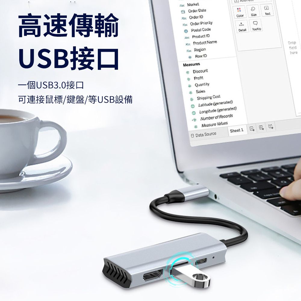 Sily Type-C多功能三合一散熱擴展塢 USB-C轉HDMI集線器 PD快充網卡轉接器 HUB轉接器 MacBook轉接頭 新年禮物