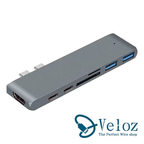 【Veloz】Type-C轉USB3.0 7合1多功能HDMI擴充轉接器(1入)(velo-57)