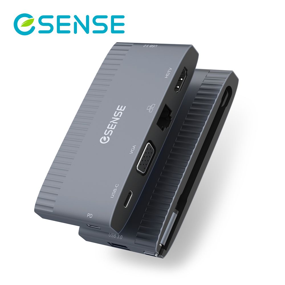 Esense 逸盛  Type-C TO VGA/HDMI/LAN 轉接器 H711